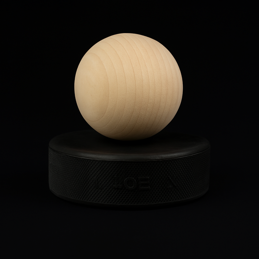 Medinių ledo ritulio valdymo treniruočių kamuoliukų rinkinys. Dydžiai: 4,5,6.